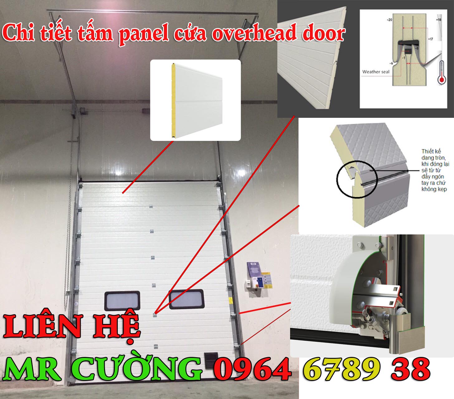 Chi tiết ghép nối tấm panel cách nhiệt vửa overhead door